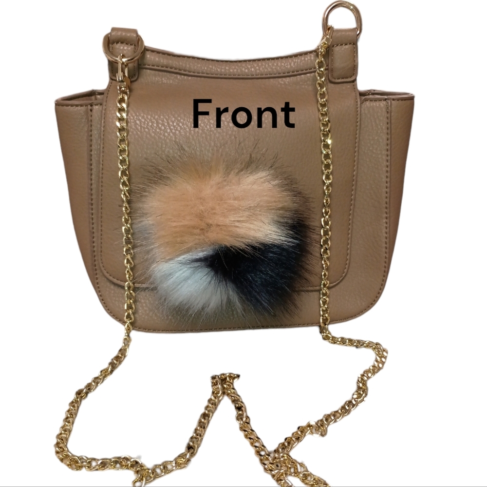 Anthropologie By Jules Kae light brown Pom-pom Shoulder Bag/Purse
